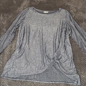 Westport Navy and White Striped Long Sleeve Top